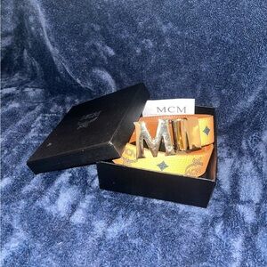 MCM Men's Gold and Black Belt